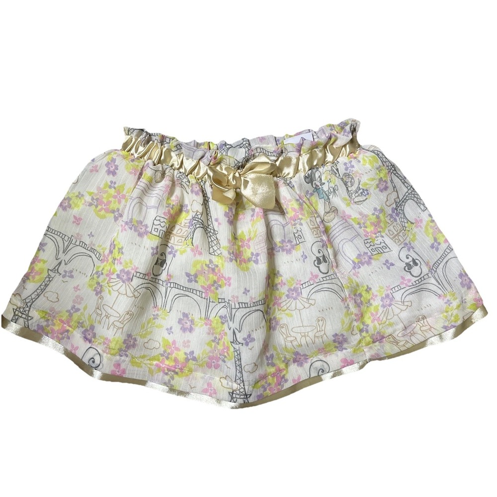 Disney Paris Baby Girls 24M Tutu Skirt Skort Attached Bloomers Yellow NEW